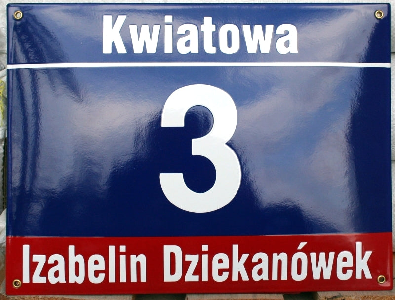 Tablica z numerem domu, wzór warszawski