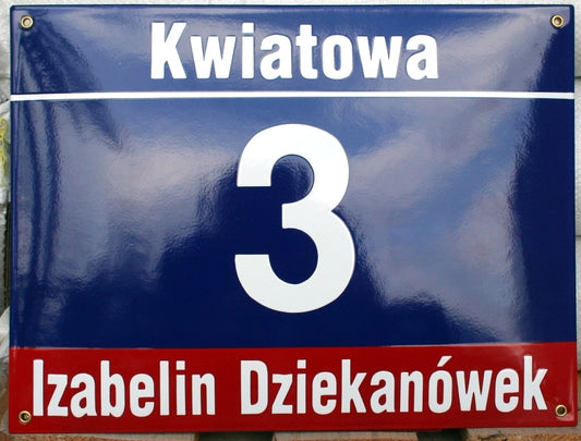 Tablica z numerem domu, wzór warszawski